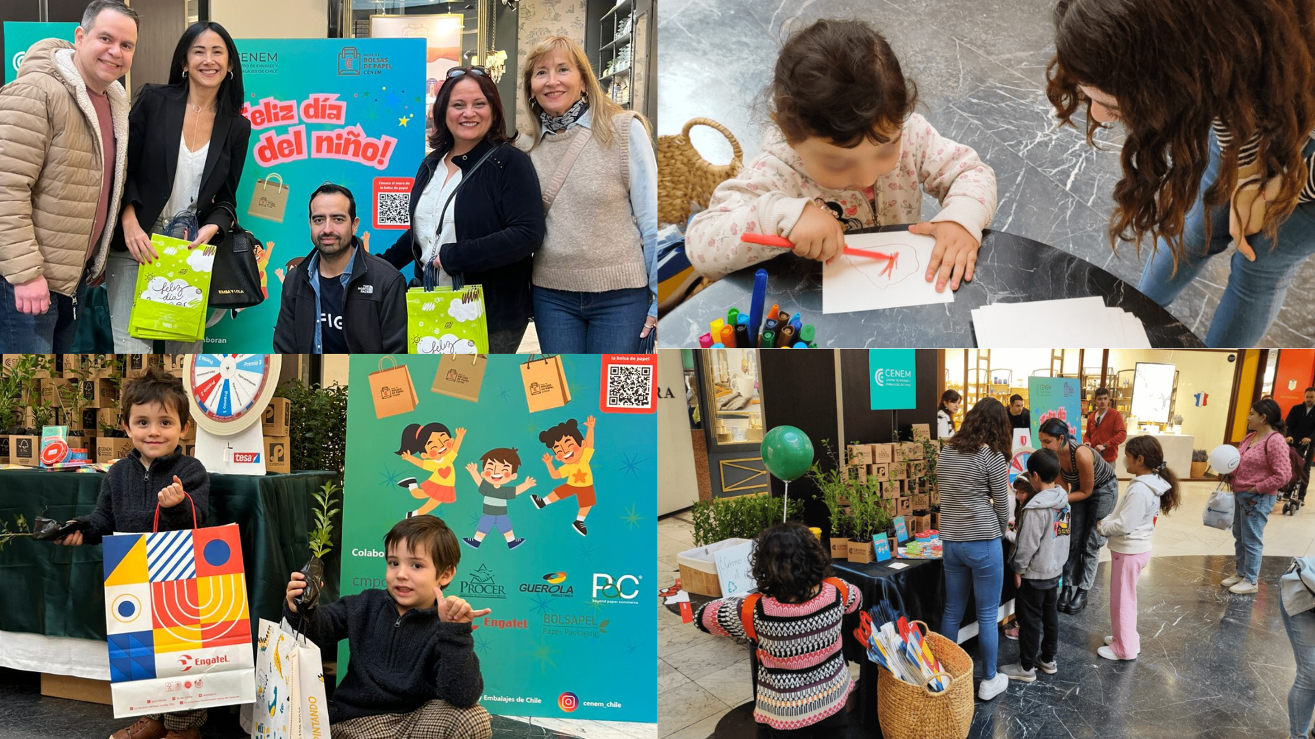 Mesa Técnica de Bolsas de Papel de CENEM celebró el Día de la Niñez con entrega de árboles nativos en Parque Arauco